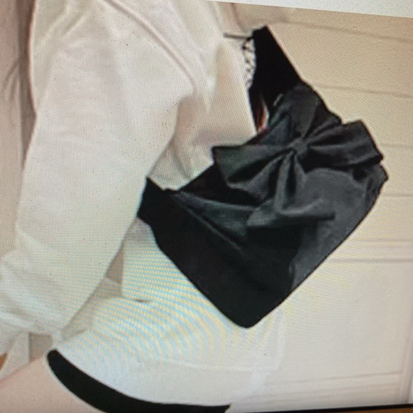 NWOT - Black Sweet Bow Crossbody Canvas Shoulder Bag W/Adjustable Strap - Picture 11 of 11
